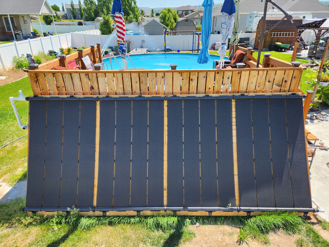 above ground pool with solar pool heater