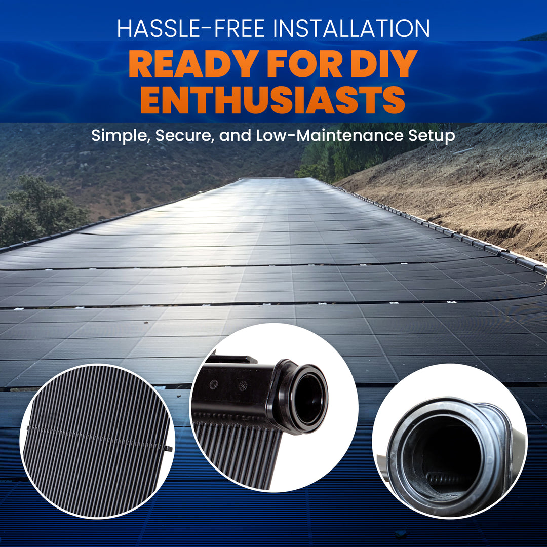 SwimJoy Industrial Grade Solar Pool Heater Panel - High-Wind Mounting Security
