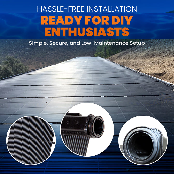 SwimJoy Industrial Grade Solar Pool Heater Panel - High-Wind Mounting Security