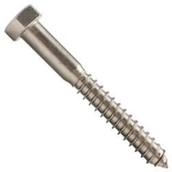 Lag Screw, 18-8 Stainless, Hex Head, 1/4
