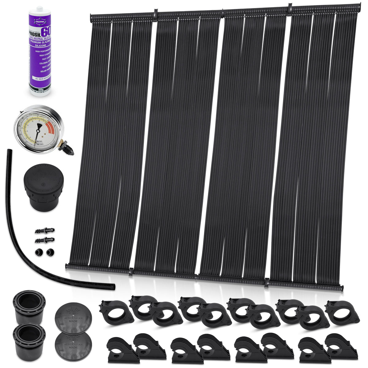 NanoEdge Advanced Solar Pool Heater DIY System Kit - 40% More Heating! - Advanced Nano Graphitic Multilayered Composite Requires Significantly Less Roof Space