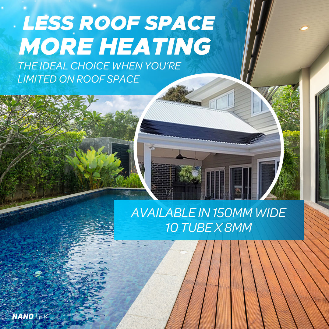 NanoEdge Advanced Solar Pool Heater Panel - 40% More Heating! - Advanced Nano Graphitic Multilayered Composite Requires Significantly Less Roof Space