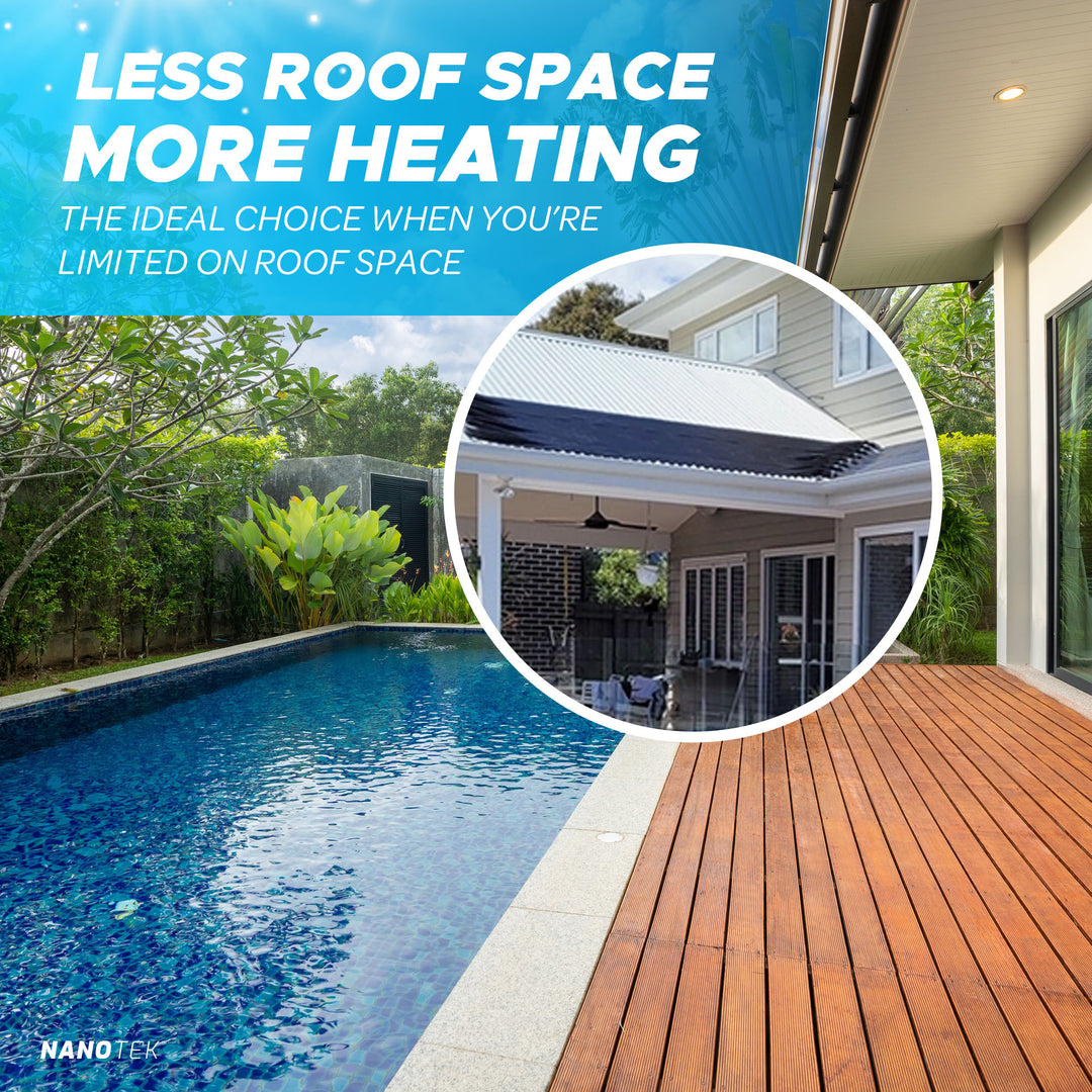 NanoTek NexGen DIY Solar Pool Heater Kit - Advanced Nano Graphitic Multilayered Composite - 40% More Heating - Requires Significantly Less Roof Space