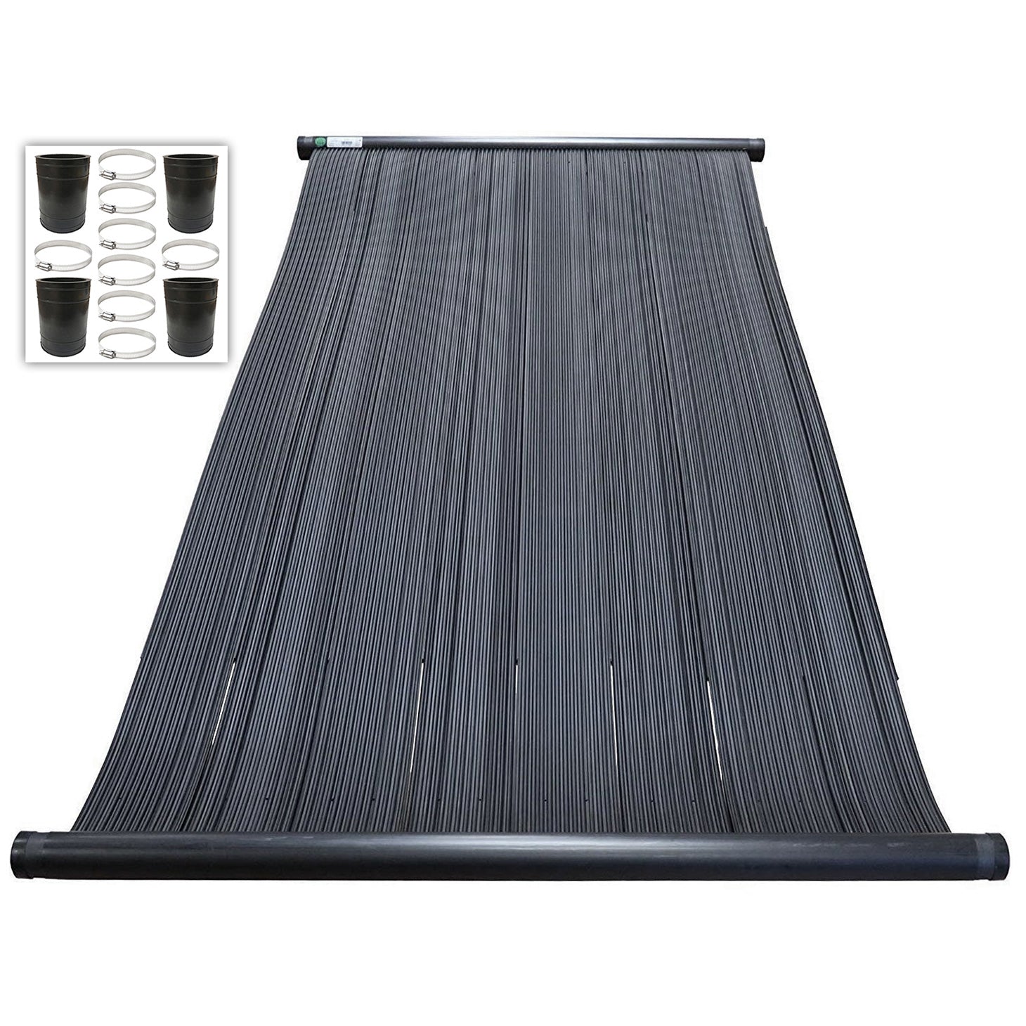 SwimEasy High-Performance Solar Pool Heater Panel + Connector Hose Pack - 15-20 Year Life Expectancy - NSF-50 Certified
