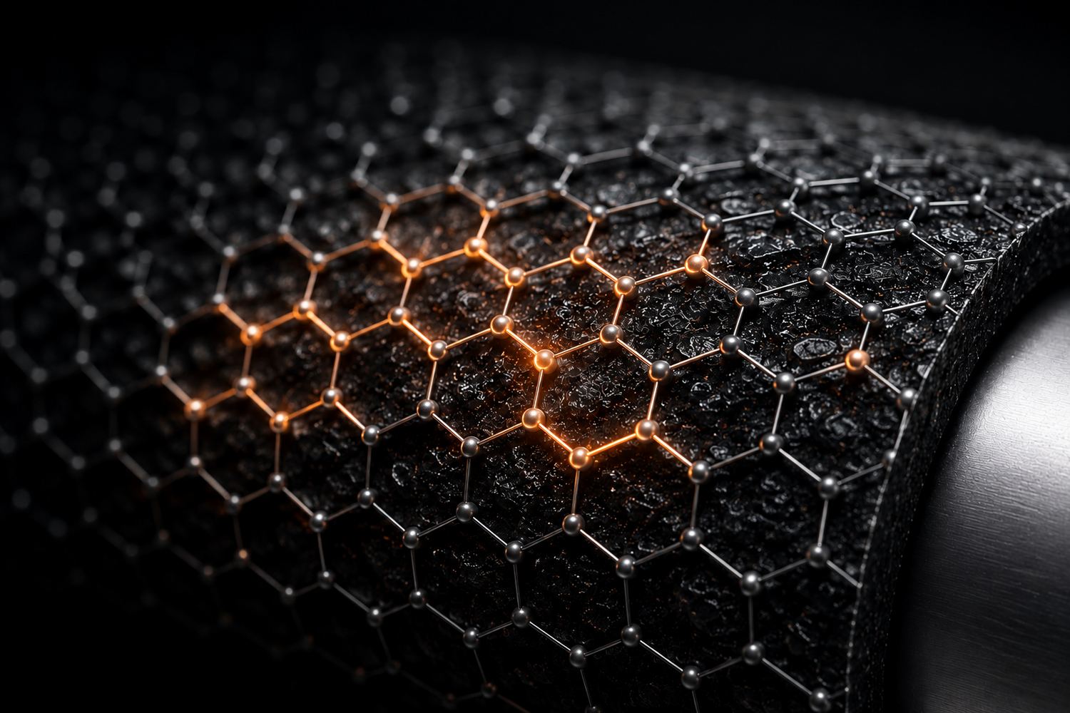 Visualization of the nano-graphitic lattice conducting heat